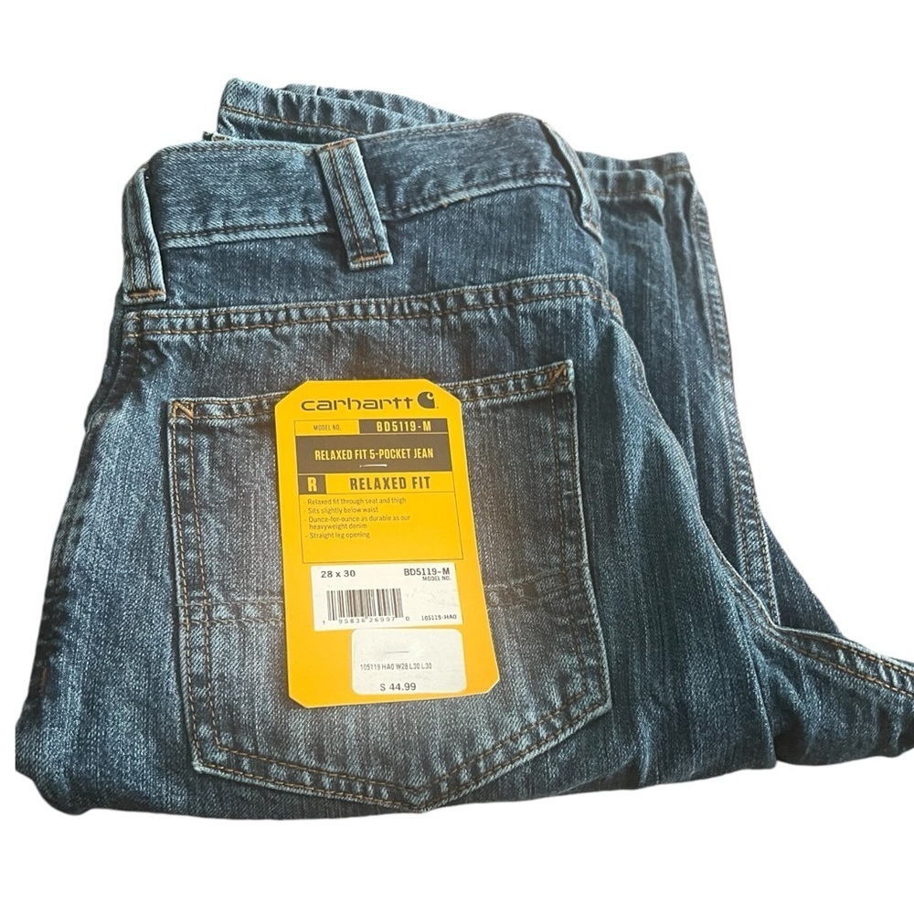 CARHARTT NWT Relaxed Fit 5–Pocket Jeans Size 28 x 30 - Picture 3 of 6